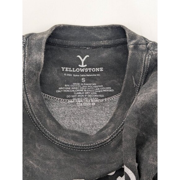 Yellowstone Mountain Pullover Sweatshirt Women Size S Logo Wash Cosplay Cowgirl - Picture 5 of 5